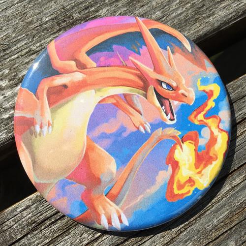 Mega Charizard Y Button - Crow Party