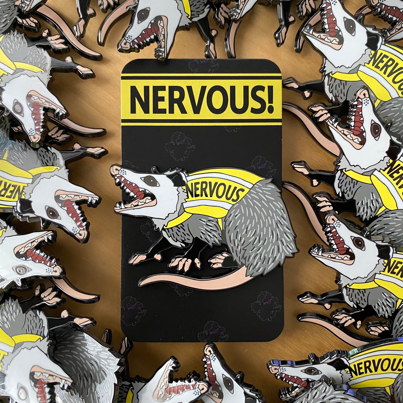 NERVOUS! Possum Enamel Pin