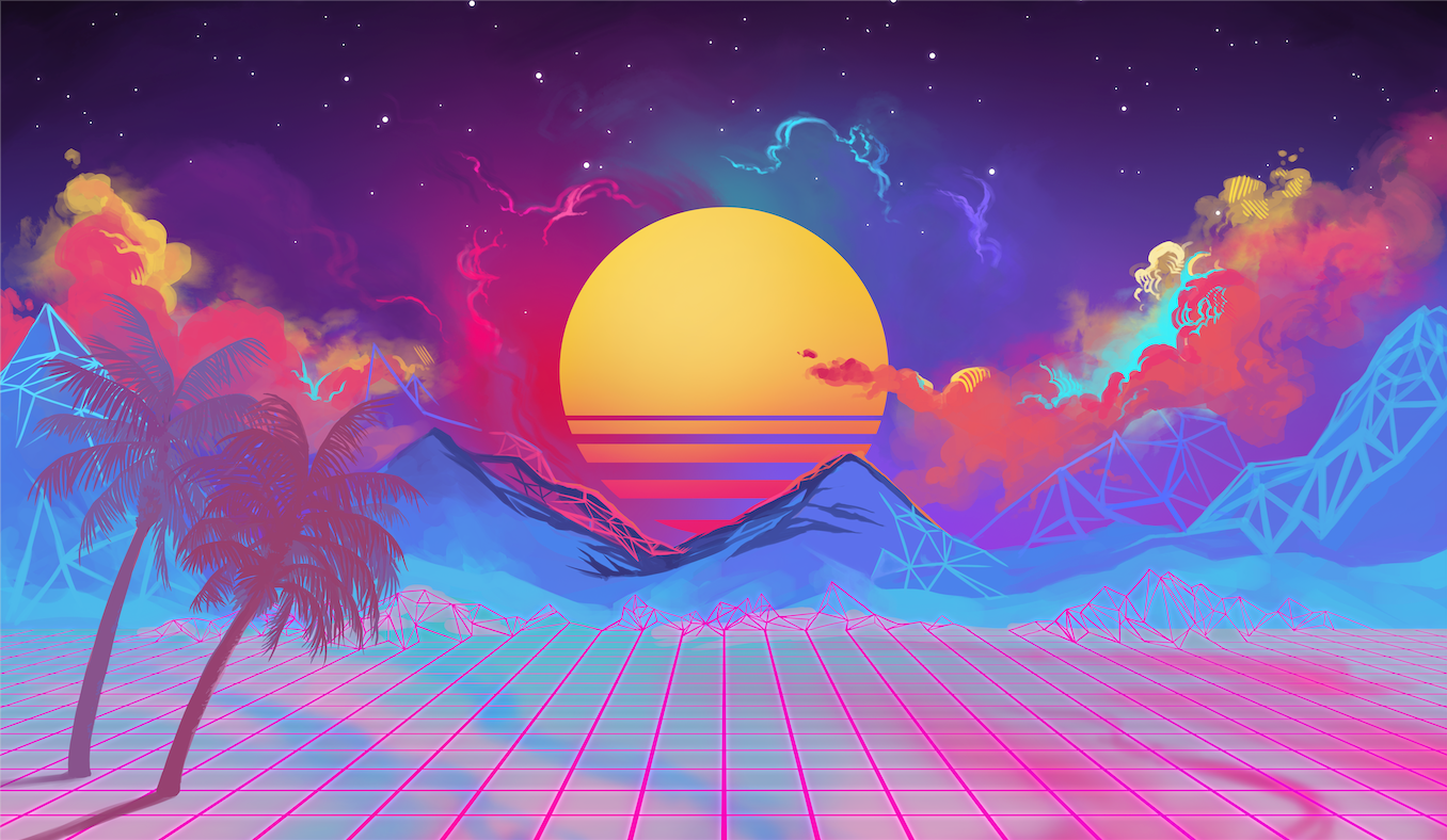 Vaporwave Landscape Playmat
