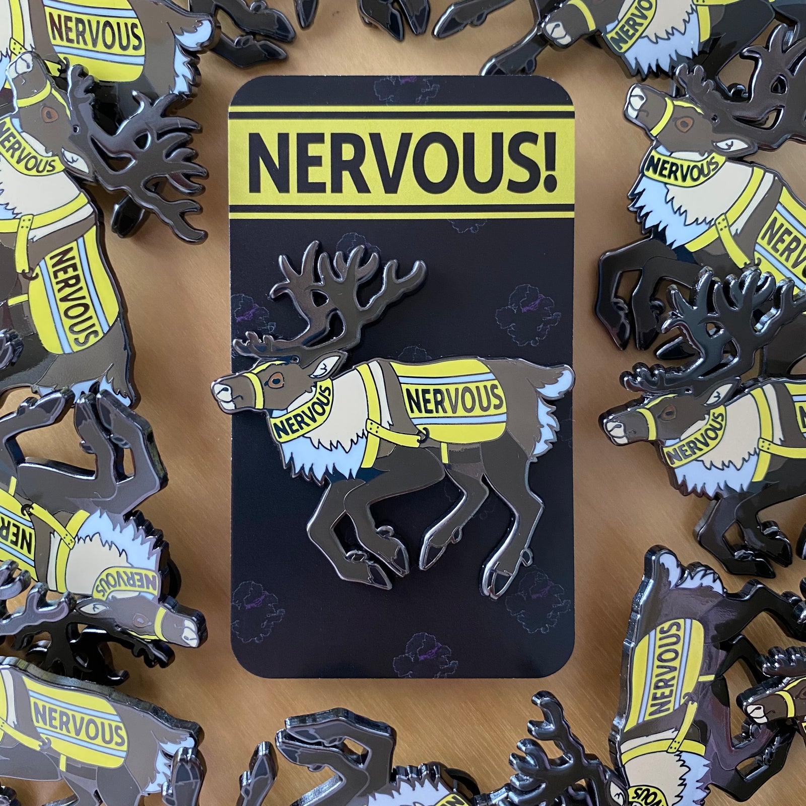 NERVOUS! Caribou Enamel Pin