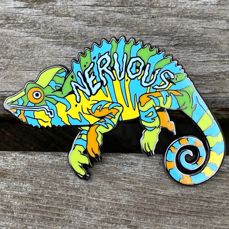 NERVOUS! Chameleon Enamel Pin