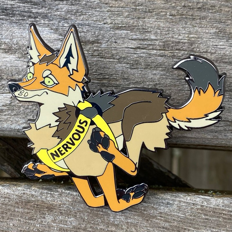 NERVOUS! Coyote Enamel Pin