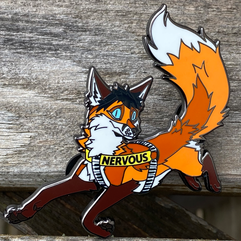 NERVOUS! Fox Amoore Enamel Pin