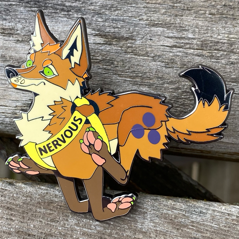NERVOUS! Pepper Coyote Enamel Pin